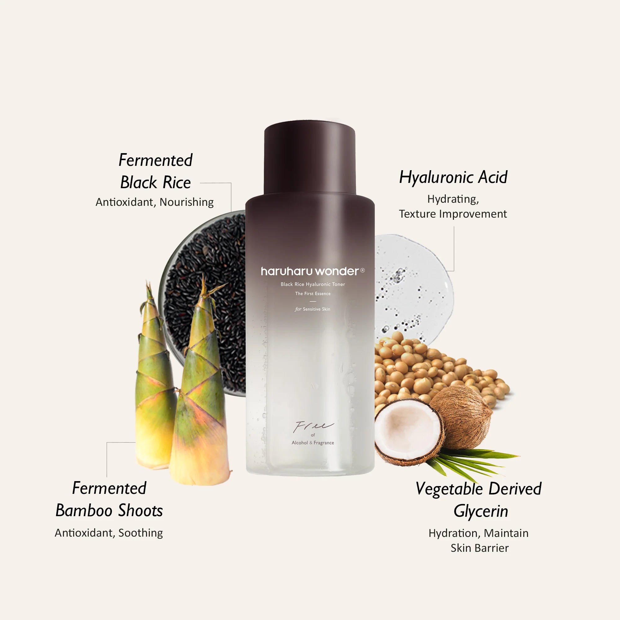 Black Rice Hyaluronic Toner Free of Alcohol Fragrance